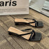 Women Casual Open Toe Slid Block Heels